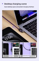 Cable de Carga Rápida USB-C a C Magnético de Nailon Trenzado de 240W, Rotación de 540 Grados, Transferencia de Datos PD3.1 para iOS y Android