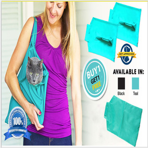 กระเป๋าใส่สัตว์เลี้ยง Purrfect Cat Bag แบบนุ่ม สีเขียวอมฟ้าและสีดำ ทำจากผ้าแคนวาส สำหรับแมวและสุนัข - Product Image 1