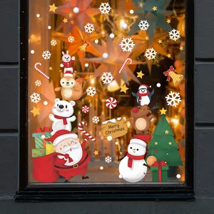 חג מולד שמח סנטה קלאוס חלון זכוכית מדבקה קיר מדבקה סיטונאית