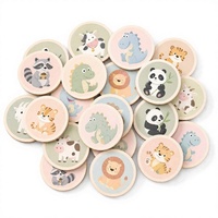Juego de Memoria de Madera Redondo, Juego de Mesa de Emparejamiento de Animales, Rompecabezas Educativo de Viaje para Niños