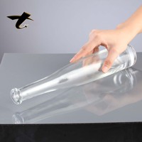 Bouteille vide pour spiritueux 330ml 500ml en verre Super Flint avec bouchon en liège, finition sérigraphiée et pulvérisée pour Gin, Rhum, Whisky, Vodka