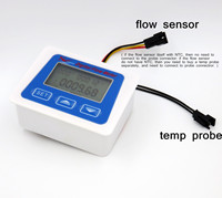 Compteur d'eau électronique ZJ-LCD-S2 avec affichage totalisateur, capteur de débit en acier inoxydable DN20 1-30L/min et capteur de température NTC 50K