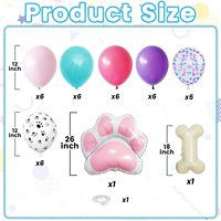 Ballons personnalisés rose à motif de patte avec ballon en aluminium en forme d'os et de patte pour décorations de fête d'anniversaire ou de baby shower sur le thème des chiots pour filles