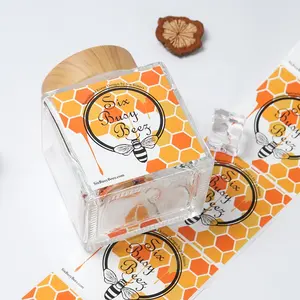 사용자 정의 인쇄 방수 비닐 케어 스킨 화이트 라벨 꿀 오소리 스티커 로고 꿀 라벨 스티커