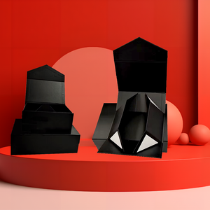 Imán solapa logotipo personalizado fábrica cartón rígido papel plegable ropa <span class=keywords><strong>zapatos</strong></span> magnético negro lujo caja de regalo para embalaje - Product Image 4