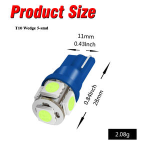 T10 5smd 5050 LED voiture led Lumière Canbus W5W <span class=keywords><strong>194</strong></span> 5050 SMD BLEU Ampoules Pour <span class=keywords><strong>BMW</strong></span> I7 G11 G12 - Product Image 2