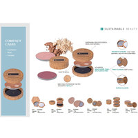 Boîte à poudre compacte vide en plastique, taille universelle 59 mm, innovante, rechargeable, compostable, biodégradable, écologique, avec miroir