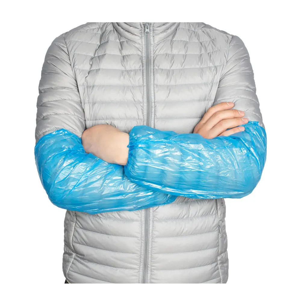 Polyethylene Ldpe Plastic Arm Disposable Pe Sleeve Cover With Elastic Cuff