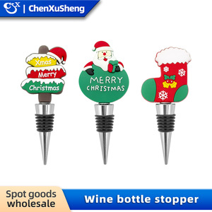Christmas Wine Stoppers Plastic Bottle Stopper Set With Santa Snowman Reindeer Design For Home Decor - Product Image 4