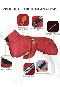 Veste pour <span class=keywords><strong>chien</strong></span> en coton épais, coupe-vent, réfléchissante, chaude, automne-hiver, pour bouledogue, labrador, yorkie français, vêtements pour chiens - Product Image 5