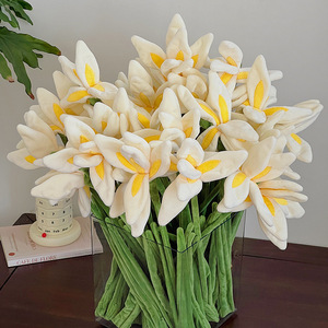 Creative Plush Iris Artificial Flower Single Stem Velvet Texture Realistic Iris <b>Spray</b> for Home Room Aesthetic Decoration - Product Image 4
