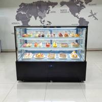 Vitrine Réfrigérée de Comptoir pour Pâtisseries et Aliments Froids, 2 Portes Vitrées, Acier Inoxydable, Contrôle Numérique de la Température