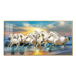 7 حيوانات جرارة حصان-5D فن جداري ديكور منزلي فاخر لغرفة المعيشة وغرفة النوم مرسومة يدويًا بالماس - Product Image 2