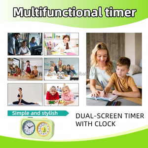 Temporizador Visual para Niños con Reloj, Temporizador <span class=keywords><strong>Pomodoro</strong></span> de 60 Minutos con Alarma, Herramienta de Gestión del Tiempo Silenciosa con Luz Nocturna - Product Image 6