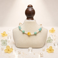 Collier pour animaux de compagnie en cuir classique de luxe durable, décoré de chalcédoine jaune naturelle à 100 % et de perles d'eau douce, pour chats et chiens
