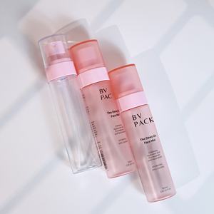 100ml 120mlカスタムロゴつや消しライト透明ピンクスプレーミストボトルスプレー付き化粧品ヘアボディミスト用 - Product Image 4