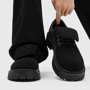 Bottes pour hommes en <span class=keywords><strong>camel</strong></span> à col rabattable, bottes à plateforme à lacets, chaussures confortables antidérapantes pour un usage quotidien et en extérieur - Product Image 5