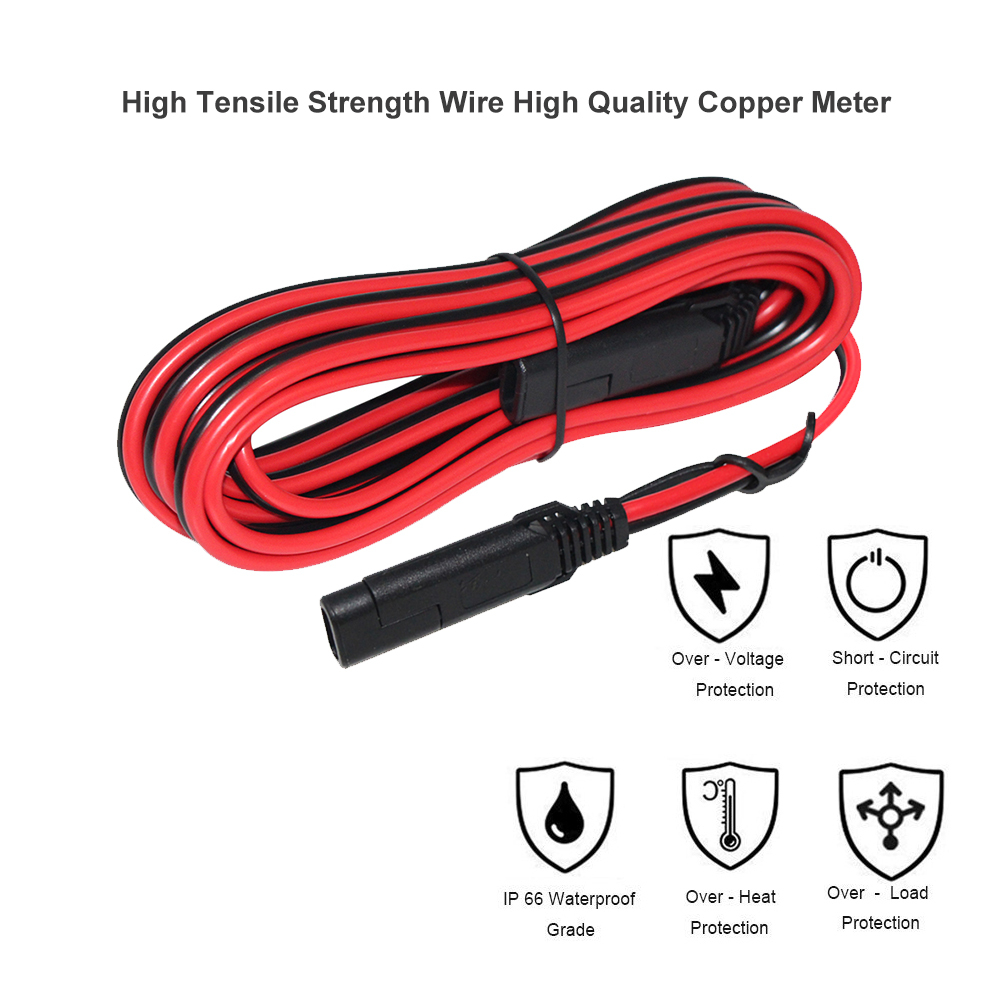 Cable SAE, Cable De Cargador para Batería De Moto con Botón, Conector