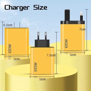 อะแดปเตอร์ชาร์จเร็ว 120W แบบ Dual USB + Type C GaN PD สำหรับแท็บเล็ต โปร แล็ปท็อป สมาร์ทโฟน - Product Image 6