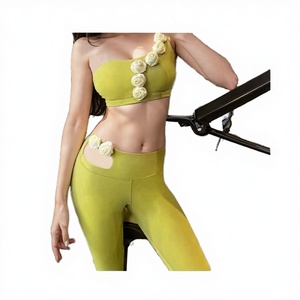 ชุดโยคะผู้หญิงระบายอากาศได้ดีน้ำหนักเบาแห้งเร็วยืดหยุ่นสูงห่อหุ้มหน้าอกกันกระแทกวิ่งออกกำลังกายออกกำลังกายกางเกงเอวสูง - Product Image 2