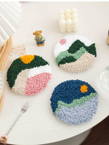 Kit <span class=keywords><strong>de</strong></span> manualidades DIY con aguja <span class=keywords><strong>de</strong></span> punch y juego <span class=keywords><strong>de</strong></span> posavasos, para bordado <span class=keywords><strong>de</strong></span> <span class=keywords><strong>punto</strong></span> <span class=keywords><strong>de</strong></span> <span class=keywords><strong>cruz</strong></span> con diseño floral, duradero, para arte y alivio del estrés - Product Image 4