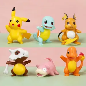 Super Cute 6pcs/set Pika Chu Cosplay Pvc Toys Set Poke Mon Action Figure Pokemones Pvc Toys For Kids