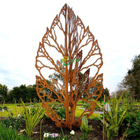 Grand décor de jardin extérieur Énorme sculpture abstraite en acier corten en métal