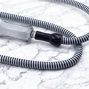 Tuyaux de chicha en plastique rayés argentés et noirs pour tuyau à eau, accessoires de fumage pour bar, vente en gros - Product Image 2