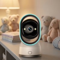 Caméra WiFi OEM ODM PTZ d'intérieur avec vision nocturne couleur, Wi-Fi 360 degrés, large champ de vision, garantie 1 an, moniteur bébé