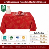 Nappe Jacquard Métallique Teinte Sur Mesure 87% Polyester 13% Anti-Taches Métalliques Housse de Table Rectangulaire pour Banquet et Fêtes