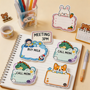 Cute Irregular Cartoon Animal Sticky Notes Custom Logo Memo <b>Pad</b> for School Office - Product Image 5