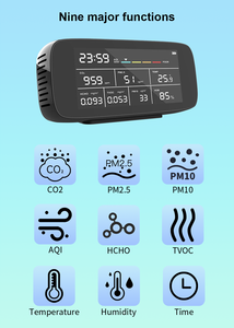 9-in-One 실내 공기질 측정기 AQI CO2 PM2.5/10 TVOC 포름알데히드 감지기 가스 분석기 가정용 공기 테스트 OEM 지원 - Product Image 5