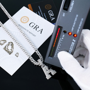 Colgante Hip Hop Personalizado con Letra Inicial A, Completamente Cubierto de Diamantes Moissanite, Chapado en Oro Blanco, Vvs, Joyería de Plata 925 para Hombre y Mujer - Product Image 4