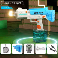 Pistol Air Listrik Mainan Plastik untuk Kolam Renang Pantai, Permainan Tembak Bertema Film Pixel, Tembakan Otomatis Berkelanjutan, Lampu LED, Air untuk Anak-Anak