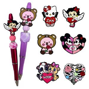 Perles en silicone 3D de style <span class=keywords><strong>amour</strong></span>, 100 pièces, <span class=keywords><strong>pour</strong></span> la Saint-Valentin, perles en silicone occidentales <span class=keywords><strong>pour</strong></span> la fabrication de bijoux, bracelets, colliers, artisanat - Product Image 1