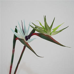 2025 nuovo paradiso degli uccelli 63CM arancio blu vero tocco fiori artificiali disposizione decorazione della casa - Product Image 2