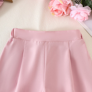 Ensemble <span class=keywords><strong>pantalon</strong></span> et haut décontracté d'été pour filles de 8 à <span class=keywords><strong>12</strong></span> <span class=keywords><strong>ans</strong></span>, couleur unie avec nœud, en polyester/coton respirant - Product Image 5