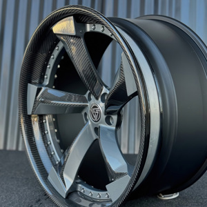 Rines de Aleación de Fibra de Carbono de Lujo XL de <span class=keywords><strong>5</strong></span> Brazos para Autos Audi Sedan y Coupé, Color Gris Metálico, Forjados en 2 Piezas - Product Image 2