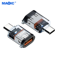 Adaptor OTG USB 3.2 Tipe-C Male ke USB A Female, Transfer Data 10Gbps, Pengisi Daya Cepat 120W untuk Ponsel Laptop