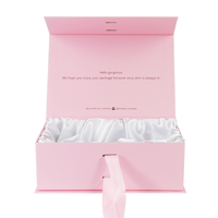 Boîte d'emballage magnétique personnalisé, boîte-cadeau de luxe rose avec fermeture magnétique