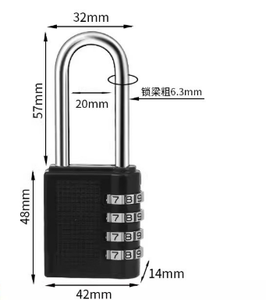 Kích thước lớn 4-kỹ thuật số kết hợp An Ninh Kẽm hợp kim ổ khóa bền chống trộm mật khẩu không thấm nước sử dụng cửa - Product Image 6