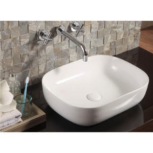 Lavabo da Appoggio Moderno e Tradizionale 49x39.5cm, Lavandini Ovali Rustici per Bagno in Porcellana e Marmo per Hotel - Product Image 2