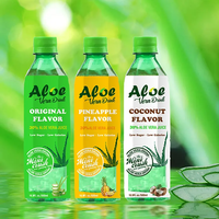 Boisson aux fruits tropicaux aromatisée à l'aloe vera, purée de l'aloe vera, faible en gras, boisson saine, bouteille de 500 ml, boisson naturelle à la pulpe d'aloe vera, rafraîchissement quotidien