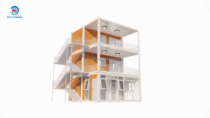 Illustration of Modular Building Construction And Apartment Design