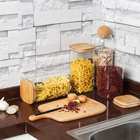Mini récipients de stockage des aliments 50ml 80ml 100ml 120ml 150ml bocal en verre Borosilicate avec couvercle en bambou