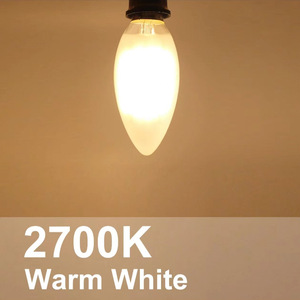 Bombilla de candelabro <span class=keywords><strong>LED</strong></span> E14 AC220V 4W, luz blanca cálida, candelabro de vidrio esmerilado lechoso, Bombilla para comedor, dormitorios, Base <span class=keywords><strong>E27</strong></span> - Product Image 3