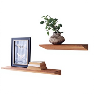 <b>Wall</b> <b>Mounted</b> Wooden Double Tier Storage Rack Display <b>Shelf</b> for Living Room Modern Handmade Easy Assembly OEM ODM - Product Image 2