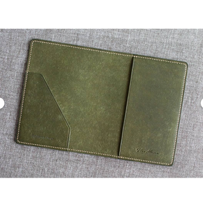 Porte-carte de couverture de passeport de luxe en cuir véritable vert cousu à la main RFID bloquant la conception multifonctionnelle de qualité supérieure élégant - Product Image 3