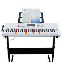 Students Music Learning Portable Lightweight 61-Key Digital Piano Keyboard with Lighting Plastic Material Educational Instrument