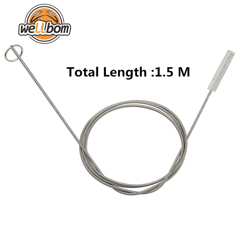 Нейлоновая щетина 3/8 дюйма x 59 дюймов, длинная щетка, ферментер для пивных бочек, трубка, шланг, очиститель, без бактерий, гибкая щетка-скраб, очиститель